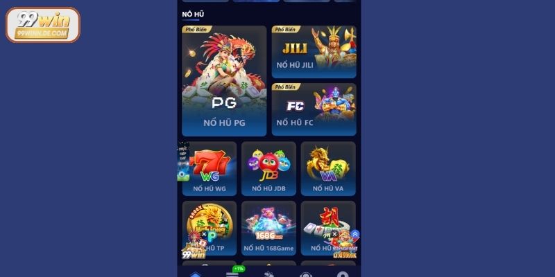 Các đối tác phát hành game nổi bật tại nổ hũ 99Win