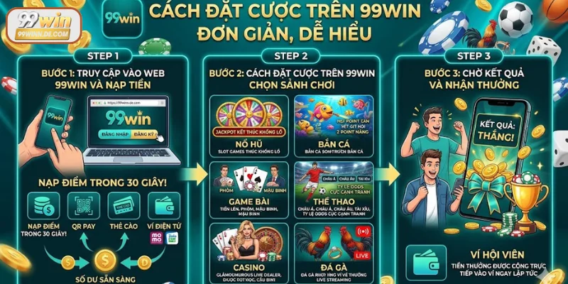 Cách đặt cược trên 99Win chi tiết nhất 2026