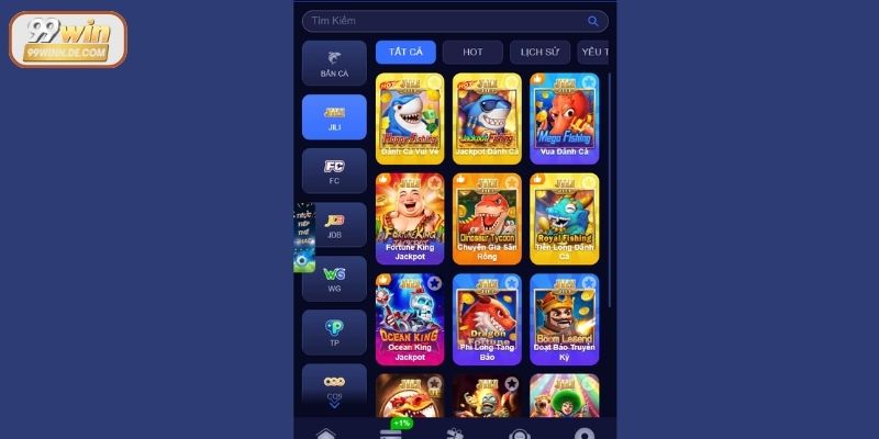 Kho game bắn cá đa dạng trên hệ thống 99Win