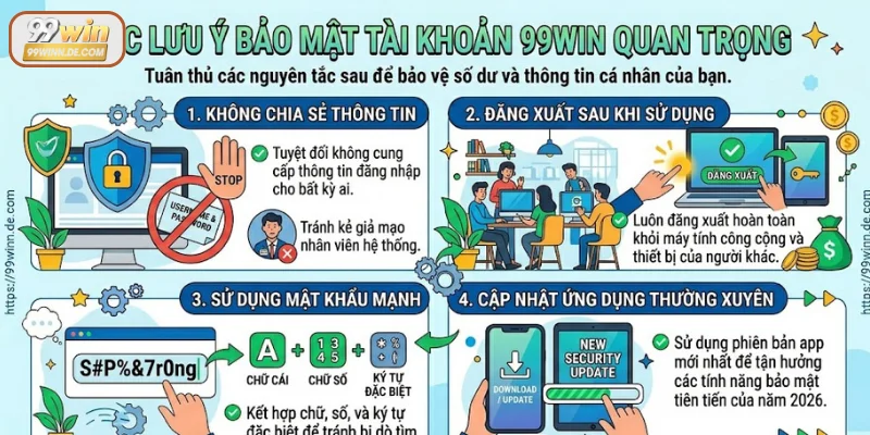 Lưu ý bảo mật tài khoản 99Win bạn cần nắm